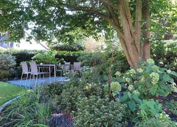 Gartentypenkonzept Genießer Sitzplatz unter Bäumen
